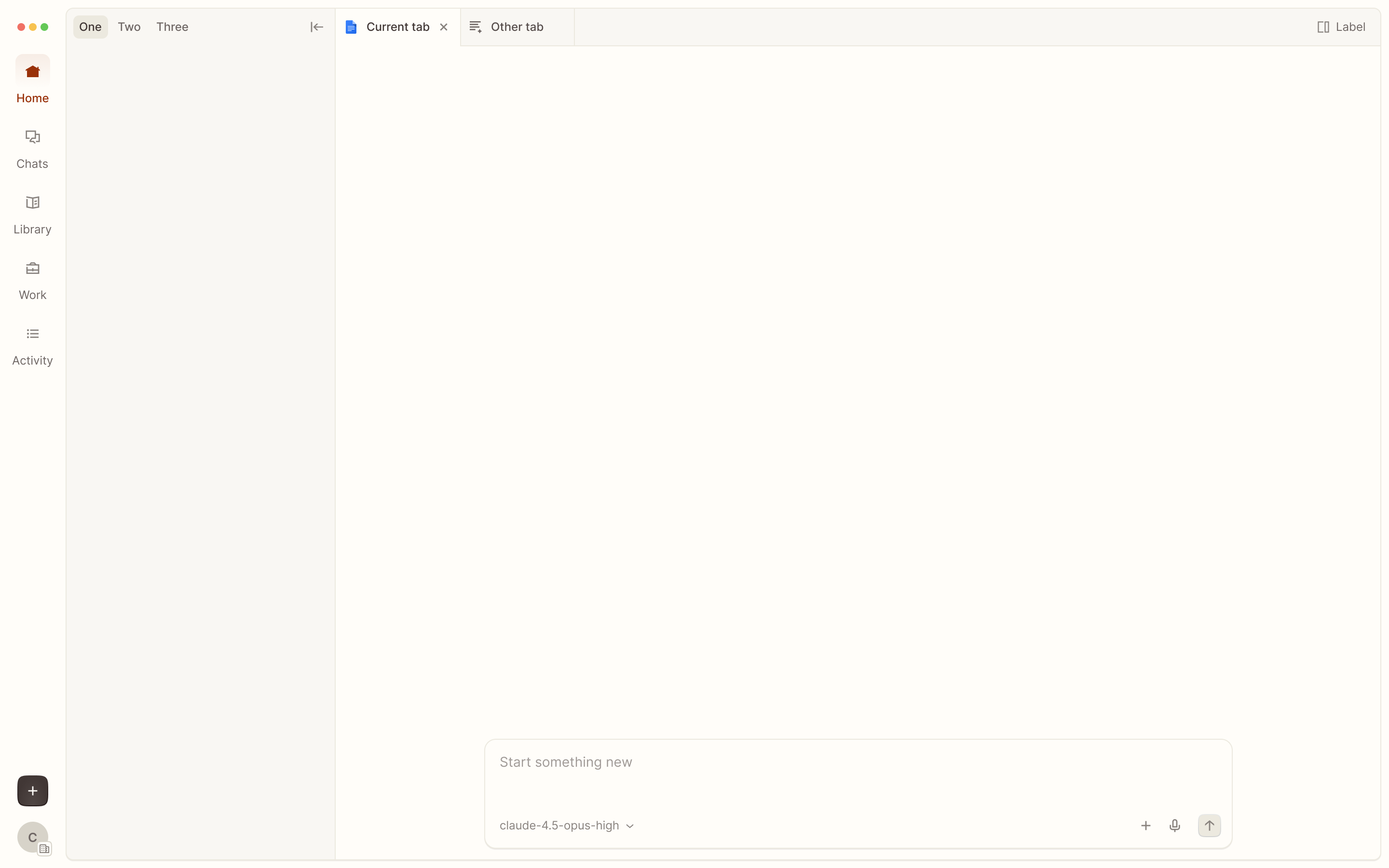 A medium-width AI composer sharing space with work content